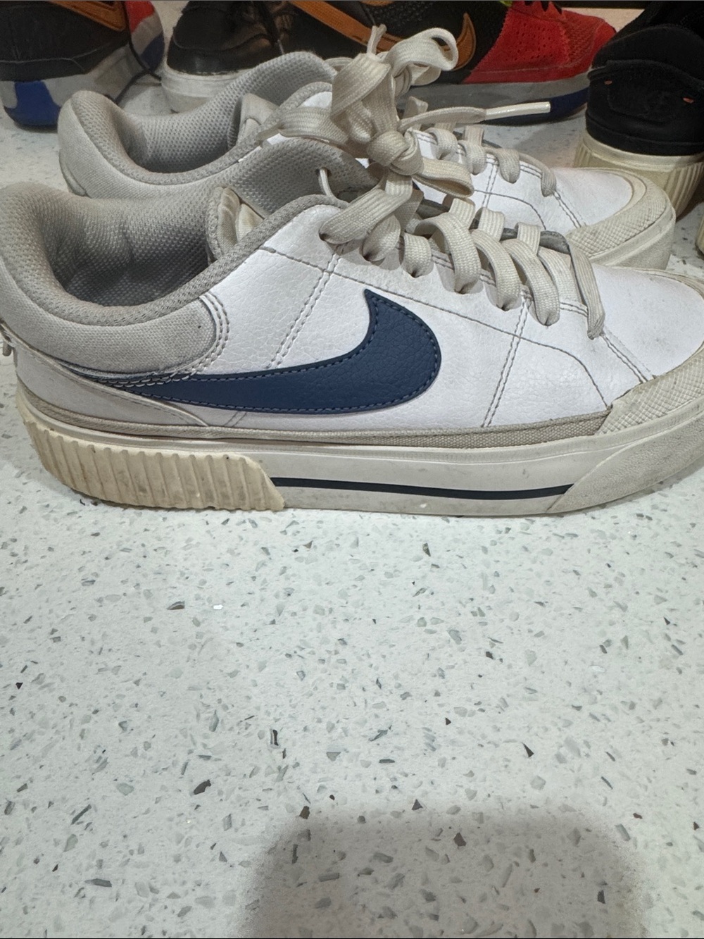 Nike Black Leather Low-Top Sneakers with White Swoosh